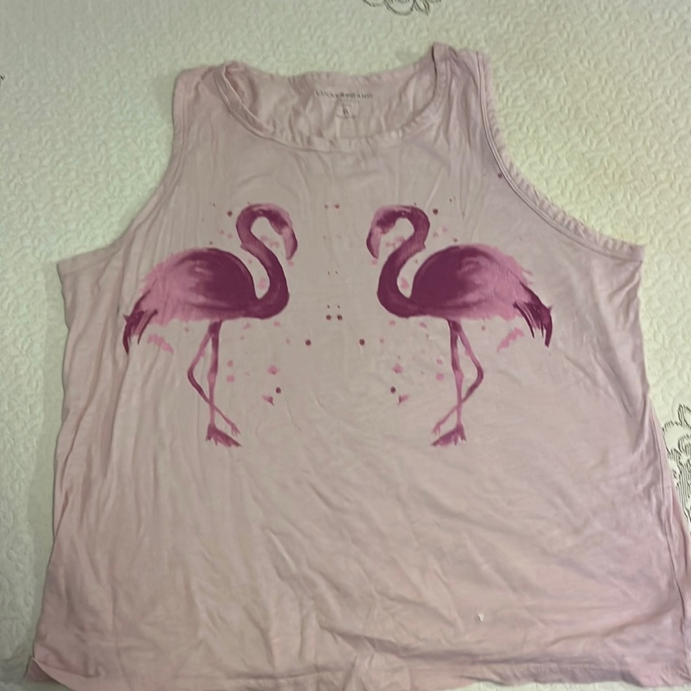 Lucky Brand washed and never worn lucky brand lavender flamingo tank
